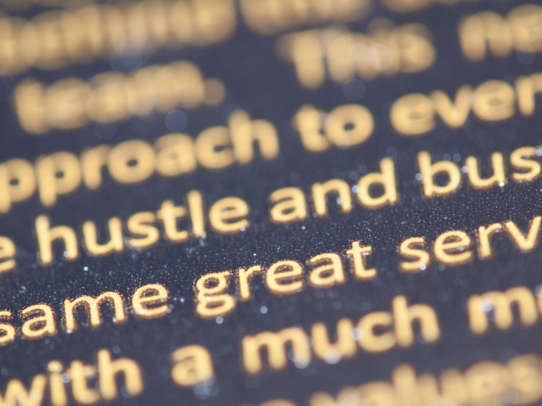 Image of printed text viewed from close-up