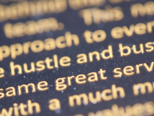Image of printed text viewed from close-up